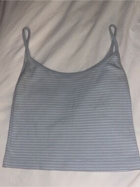 Women’s Brandy Melville Blue Striped Spaghetti Strap Tank Top